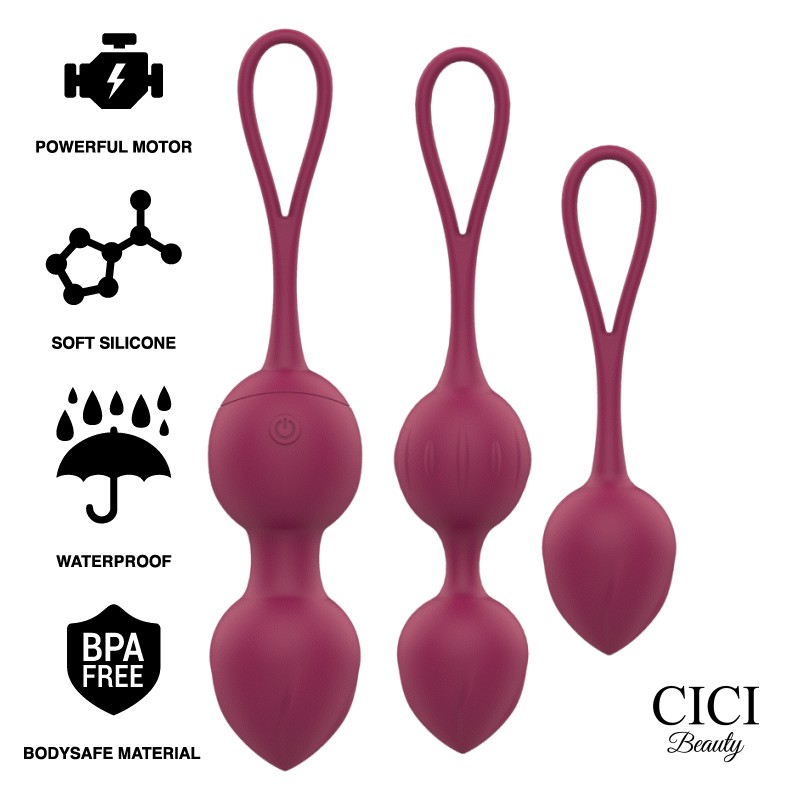 CICI BEAUTY PREMIUM SILICONE 3 VIBRATING KEGEL BEADS REMOTE CONTROL