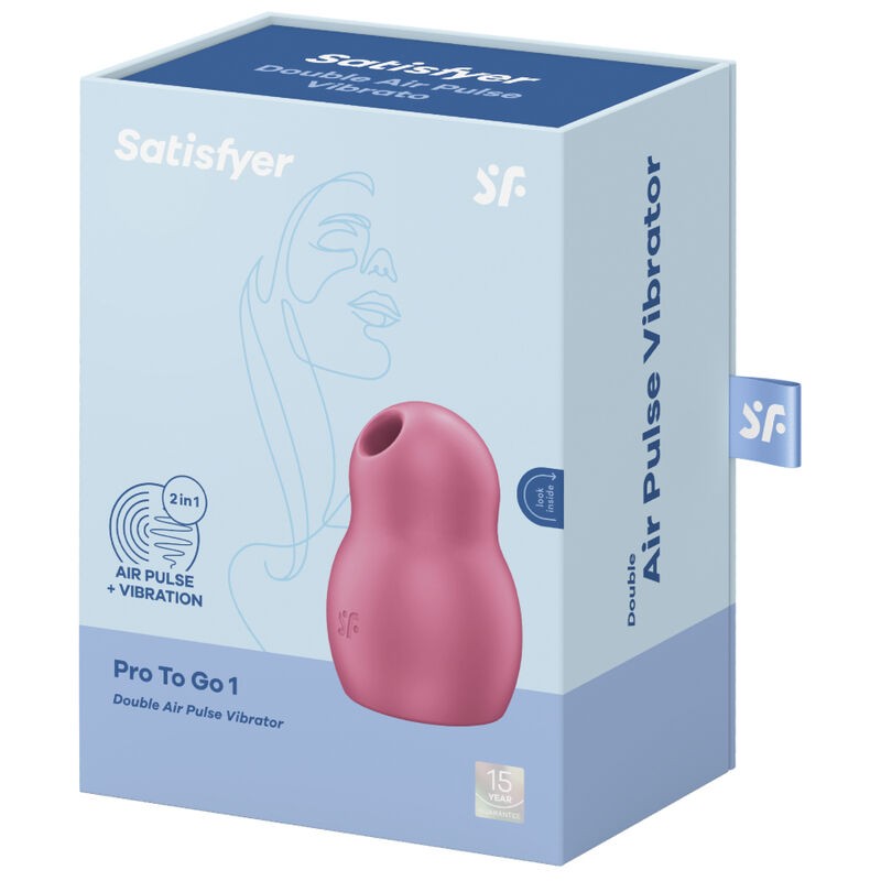 SATISFYER PRO TO GO 1 ESTIMULADOR Y VIBRADOR DOBLE - ROJO