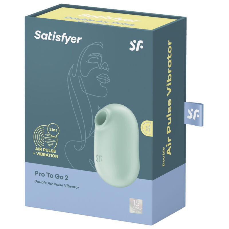 SATISFYER PRO TO GO 2 ESTIMULADOR Y VIBRADOR DOBLE - VERDE