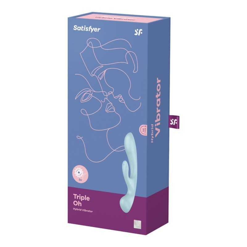 SATISFYER TRIPLE OH VIBRADOR HÍBRIDO - AZUL