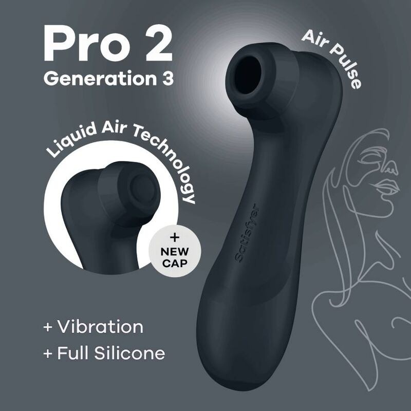 SATISFYER PRO 2 GENERACIÓN 3 LIQUID AIR TECHNOLOGY - NEGRO