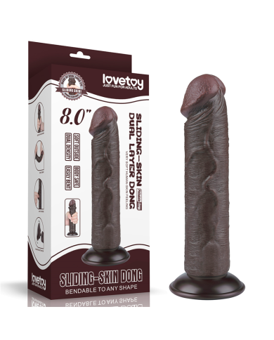 Dildo Realista 8'' Sliding Skin Dual Layer Dong