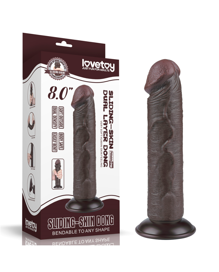 Dildo Realista 8'' Sliding Skin Dual Layer Dong Dildo Realista 8'' Sliding Skin Dual Layer Dong