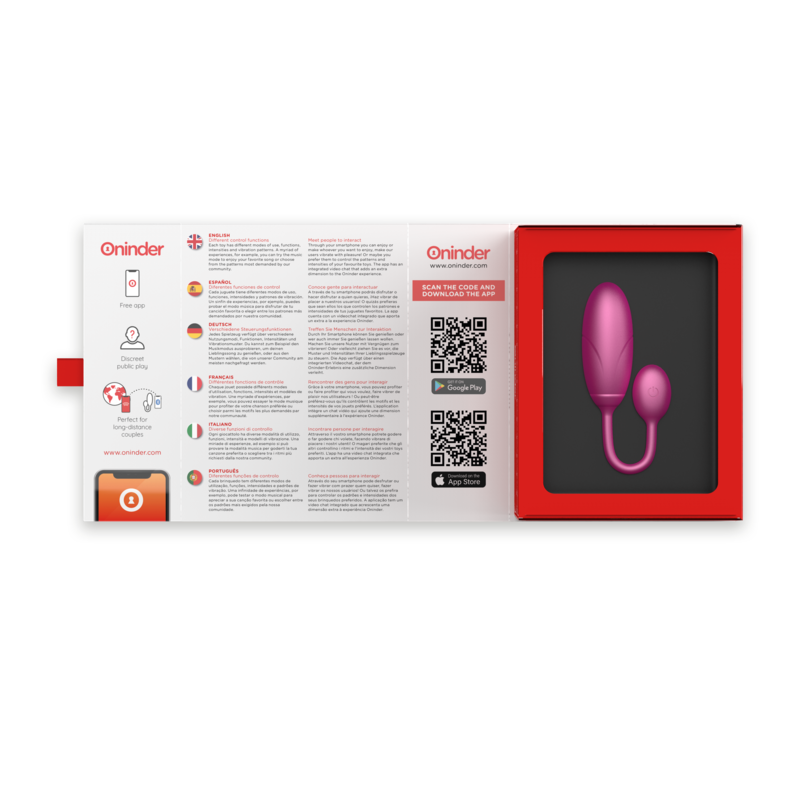 ONINDER - DENVER HUEVO VIBRADOR ROSA 7 X 2.7 CM FREE APP