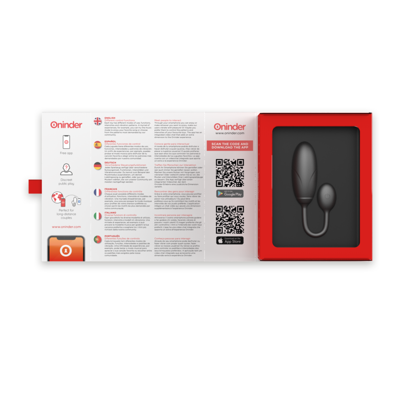 ONINDER - DENVER HUEVO VIBRADOR NEGRO 7 X 2.7 CM FREE APP