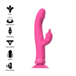 INTENSE - JULIO VIBRADOR RABBIT SILICONA ROSA