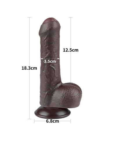 Dildo Realista 7'' Sliding Skin Dual Layer Dong Black