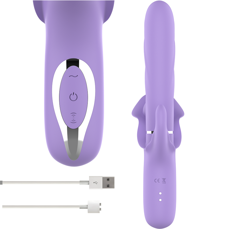 INTENSE - BILLIE VIBRADOR MULTIFUNCIÓN RECARGABLE SUCCIONADOR CON PULSADOR MORADO