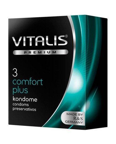 Condón Vitalis Comfort Plus Cabeza Extra Grande x 3 Unidades