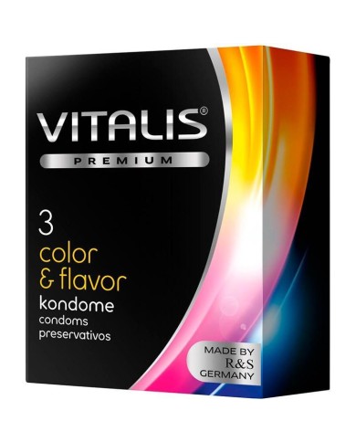Condón Vitalis Color y Sabor x 3 unidades