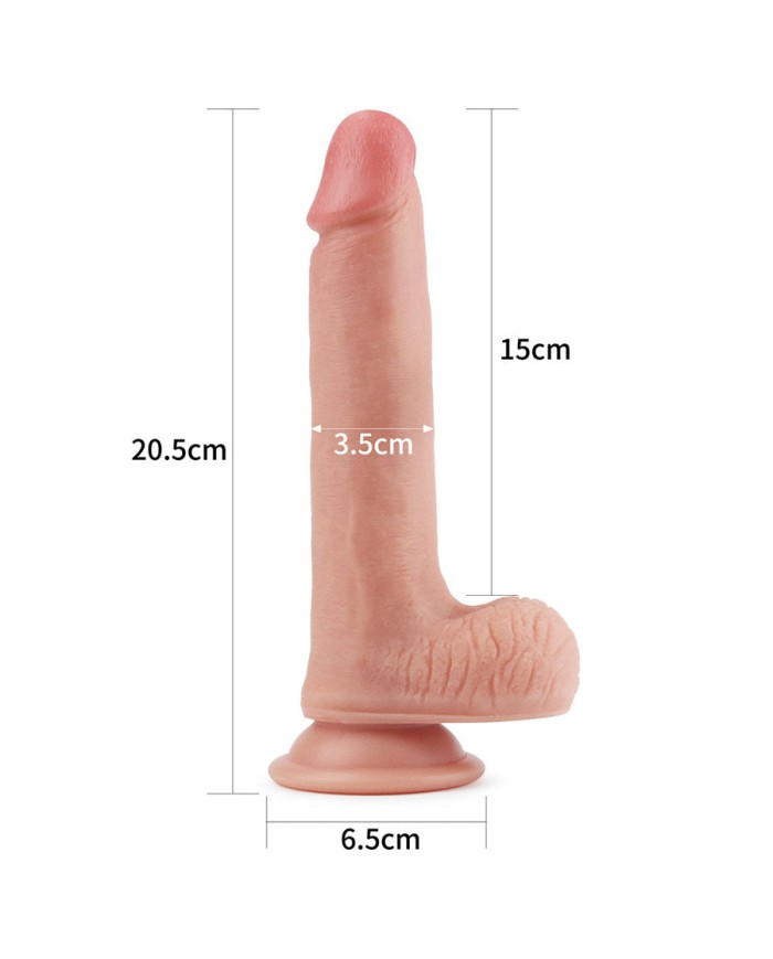 Dildo Dual Layered Liquid Silicone 8'' Flesh