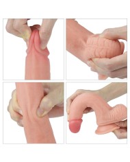 Dildo Dual Layered Liquid Silicone 8'' Flesh
