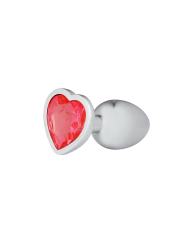 Plug Anal Corazón Gema Roja Talla M