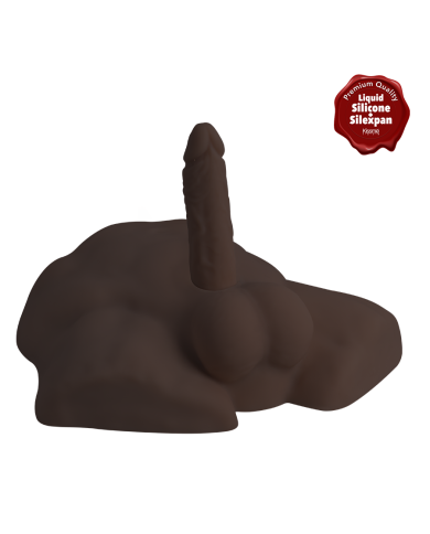 Premium Silicone Realistic Medio Torso de Dildo Intercambiable Brown