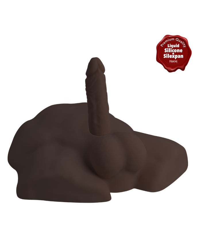 Premium Silicone Realistic Medio Torso de Dildo Intercambiable Brown