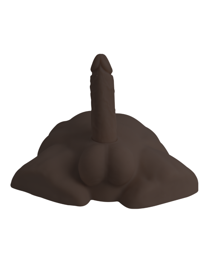 Premium Silicone Realistic Medio Torso de Dildo Intercambiable Brown