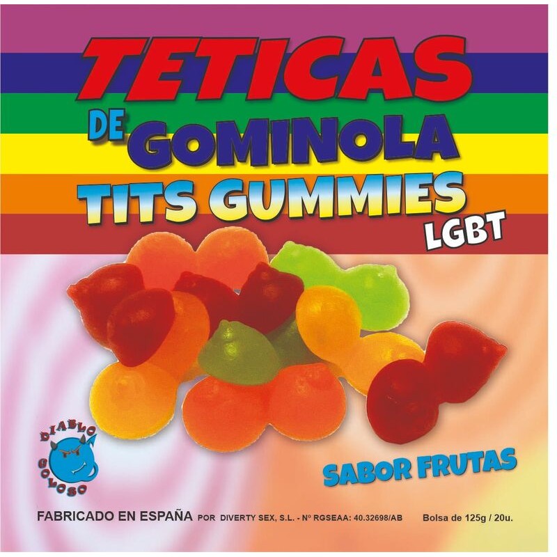 DIABLO GOLOSO - TETICAS DE GOMINOLA BRILLO SURTIDAS LGTB /es/pt/en/fr/it/