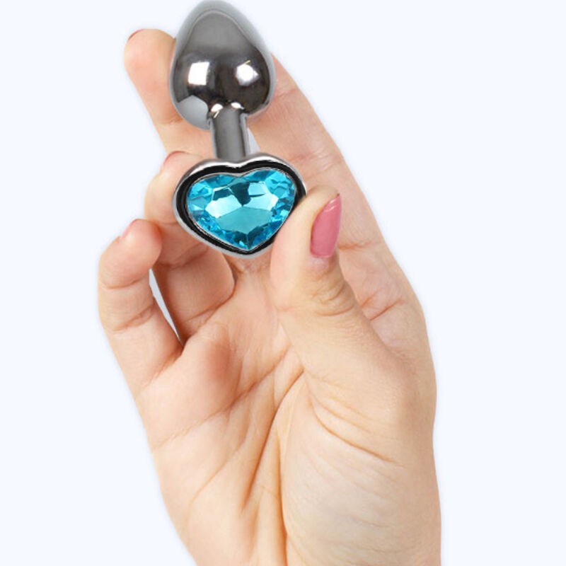 SECRET PLAY - METAL BUTT PLUG CORAZÓN AZUL TALLA S 7 CM