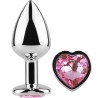 SECRET PLAY - METAL BUTT PLUG CORAZÓN FUCSIA TALLA S 7 CM