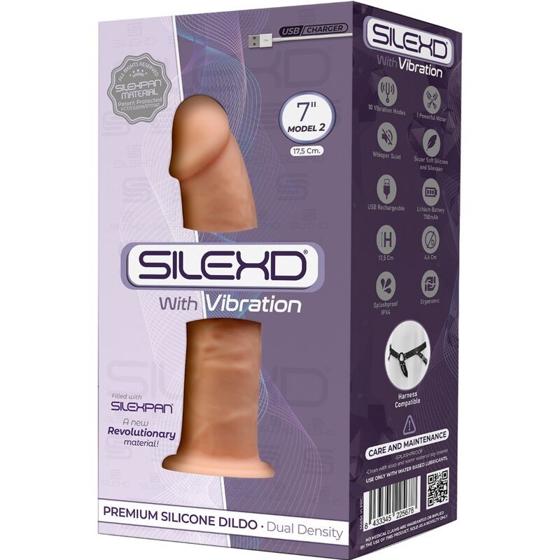 SILEXD - MODELO 1 PENE REALISTICO VIBRADOR SILICONA PREMIUM SILEXPAN 17.5 CM