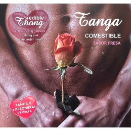 HOTFLOWERS - TANGA+ 2 PEZONES OBLEA FRESA HOMBRE /es/pt/en/fr/it/