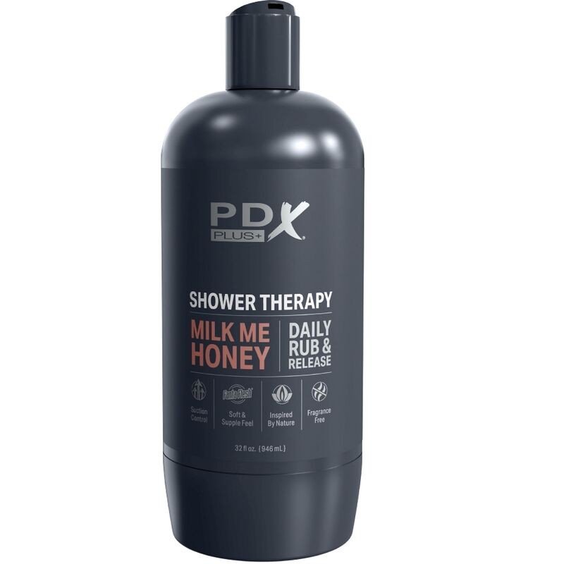 PDX PLUS - MASTURBADOR STROKER DISEÑO DISCRETO DE BOTE CHAMPU MILK ME HONEY CARAMELO