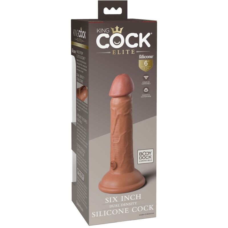 KING COCK ELITE - DILDO REALISTICO SILICONA 15.2 CM CARAMELO