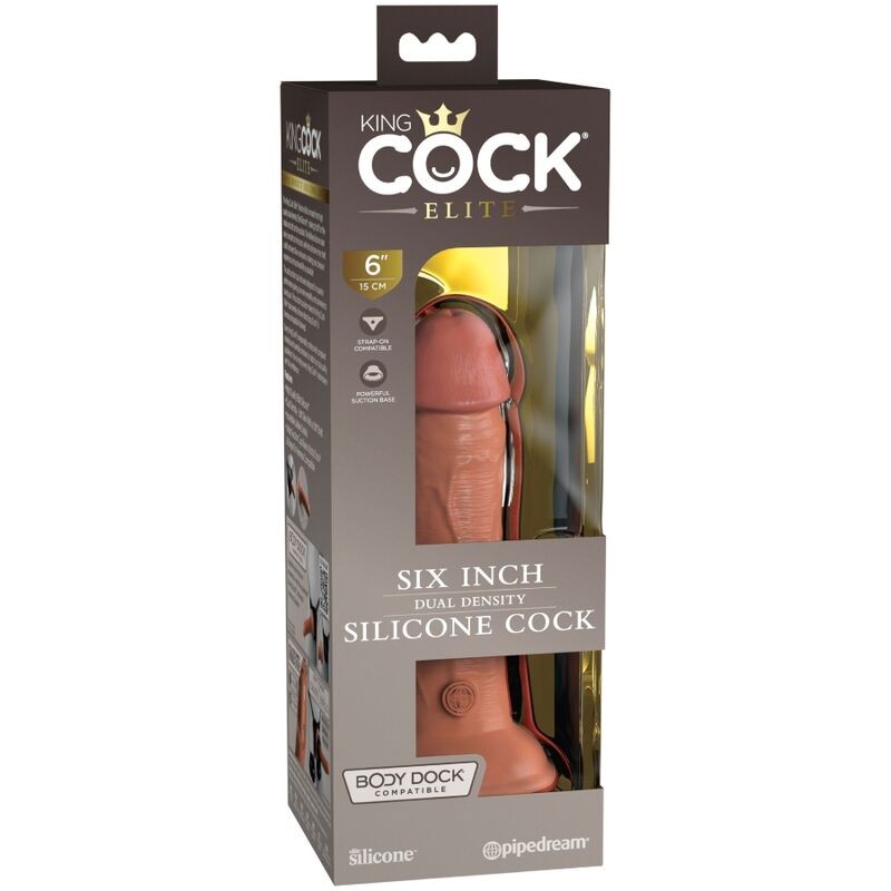 KING COCK ELITE - DILDO REALISTICO SILICONA 15.2 CM CARAMELO