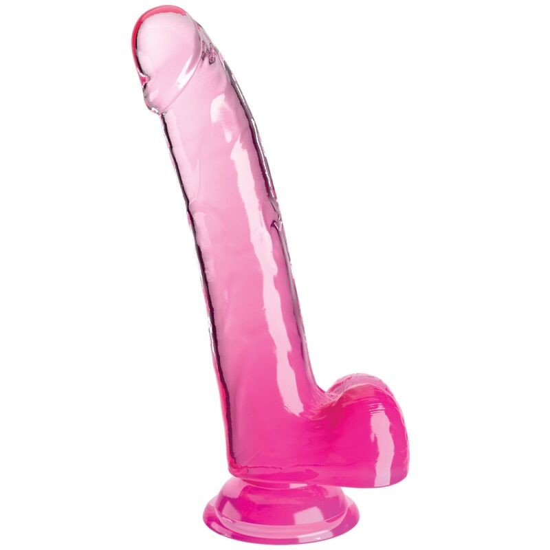 KING COCK CLEAR - DILDO CON TESTICULOS 20.3 CM ROSA