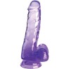 KING COCK CLEAR - PENE REALISTICO CON TESTICULOS 13.5 CM MORADO