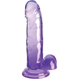 KING COCK CLEAR - PENE REALISTICO CON TESTICULOS 15.2 CM MORADO