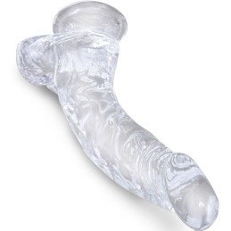 KING COCK CLEAR - PENE REALISTICO CURVADO CON TESTICULOS 16.5 CM TRANSPARENTE