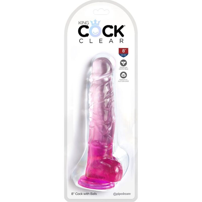 KING COCK CLEAR - PENE REALISTICO CON TESTICULOS 16.5 CM ROSA