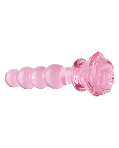 Dildo De Vidrio Con Nódulos Pink Rose