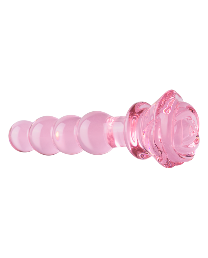 Dildo De Vidrio Con Nódulos Pink Rose
