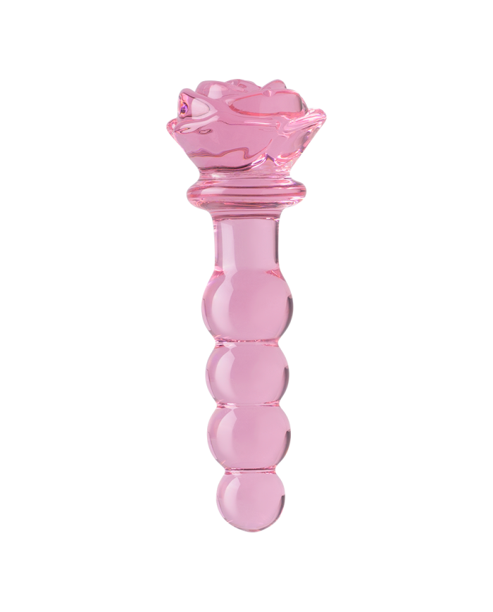 Dildo De Vidrio Con Nódulos Pink Rose