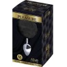 ALIVE - ANAL PLEASURE PLUG LISO METAL POMPON NEGRO TALLA M