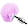 ALIVE - ANAL PLEASURE PLUG ESPIRAL METAL POMPON VIOLETA TALLA L