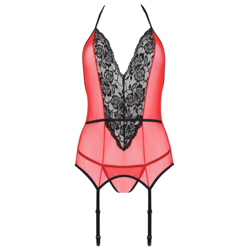 PASSION - PEONIA CORSET EROTIC LINE ROJO S/M