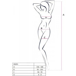 PASSION - BS095 BODYSTOCKING BLANCO TALLA UNICA