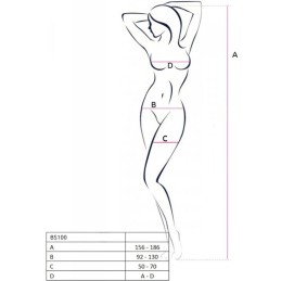 PASSION - BS100 BODYSTOCKING ROJO TALLA UNICA