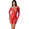 PASSION - BS101 BODYSTOCKING ROJO TALLA UNICA