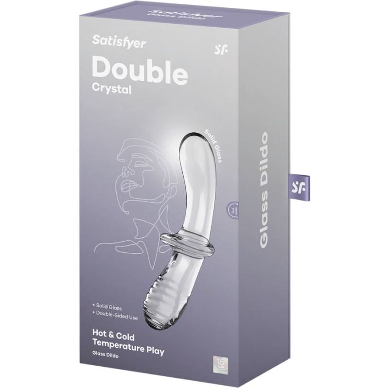 SATISFYER - DOUBLE CRYSTAL DILDO TRANSPARENTE