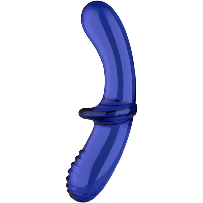 SATISFYER - DOUBLE CRYSTAL DILDO AZUL