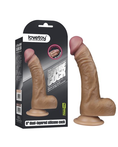 Dildo 8'' Layered Cock Brown