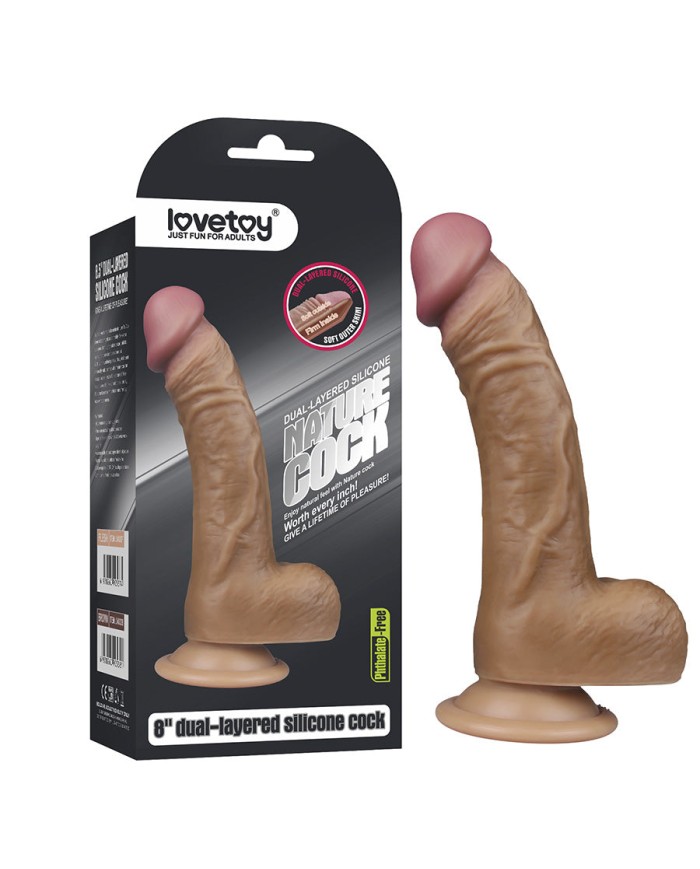 Dildo 8'' Layered Cock Brown