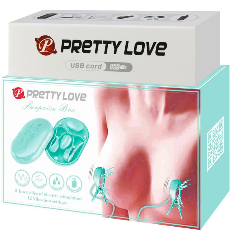 PRETTY LOVE - SURPRISE BOX PINZAS ELECTRO ESTIMULACION AZUL