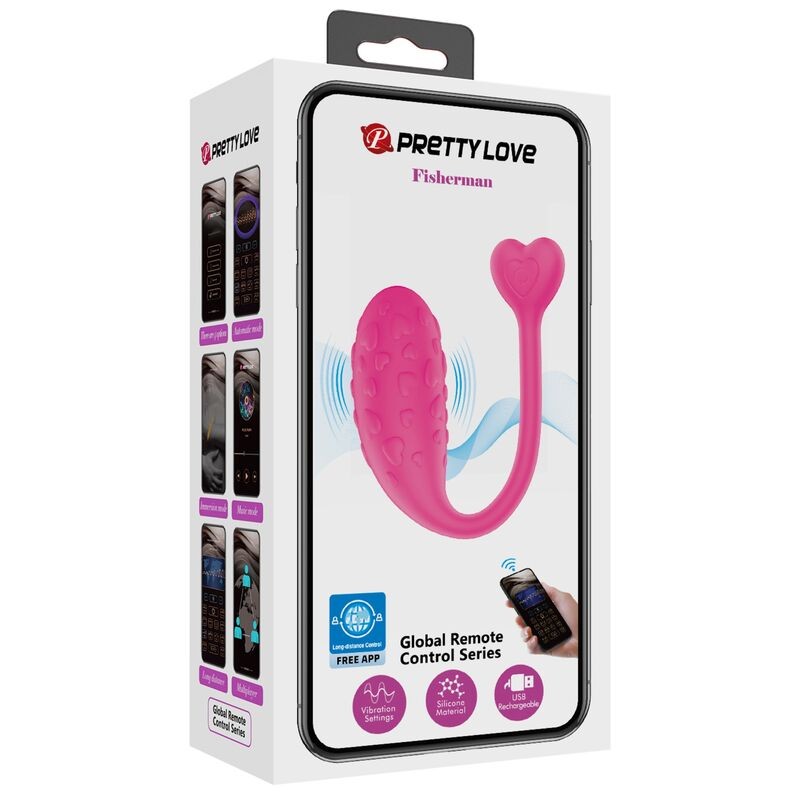 PRETTY LOVE - HUEVO VIBRADOR PESCADOR ROSA CONTROLADO POR APP