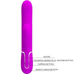 PRETTY LOVE - PERLITA VIBRADOR PUNTO G 3 EN 1 MULTIFUNCIÓN VIOETA