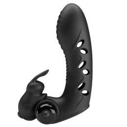 PRETTY LOVE - VANCE FUNDA DEDO VIBRADOR CONEJO NEGRO